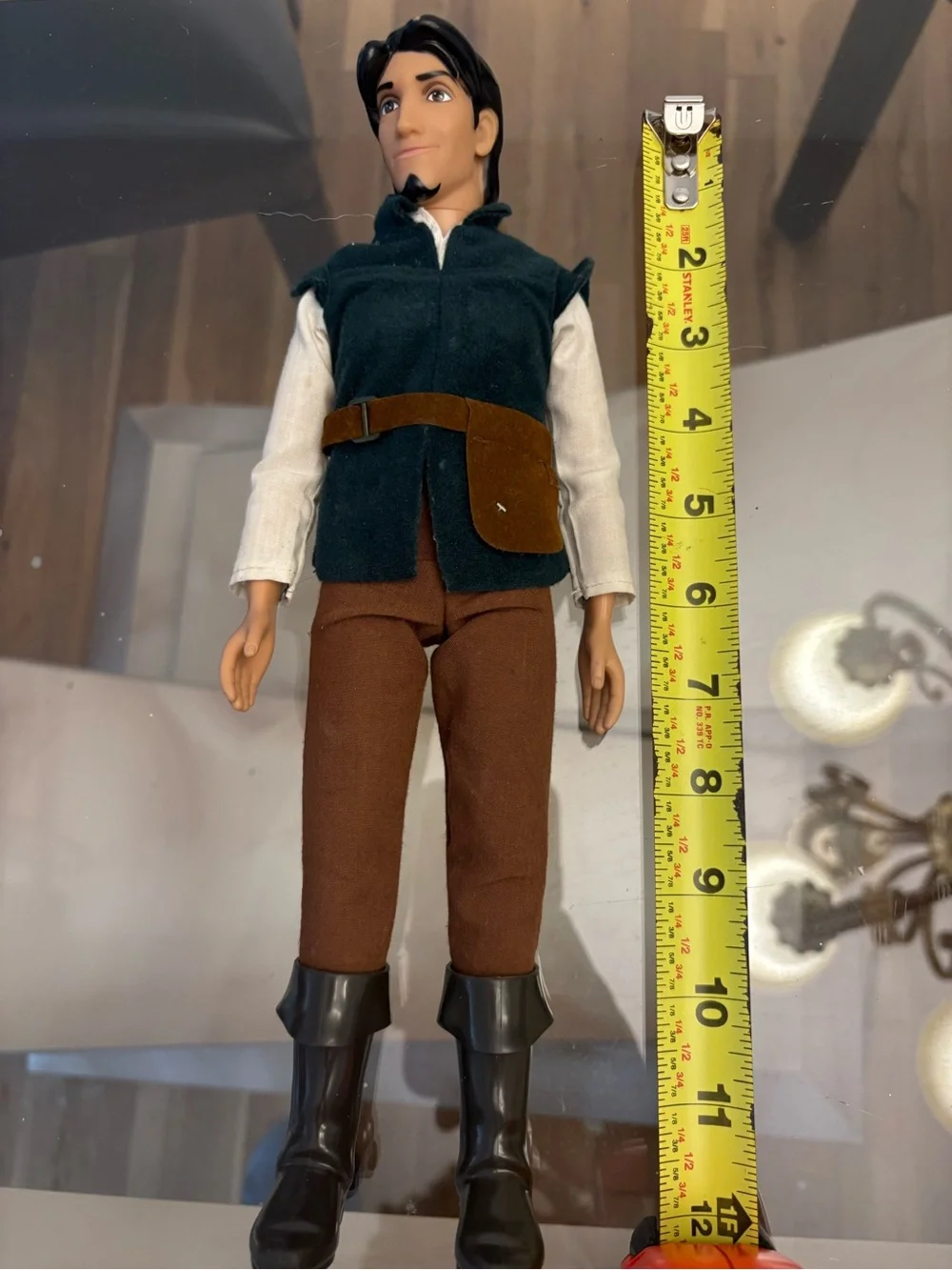 Male Fashion Doll in Dark Green Vest and Brown Pants